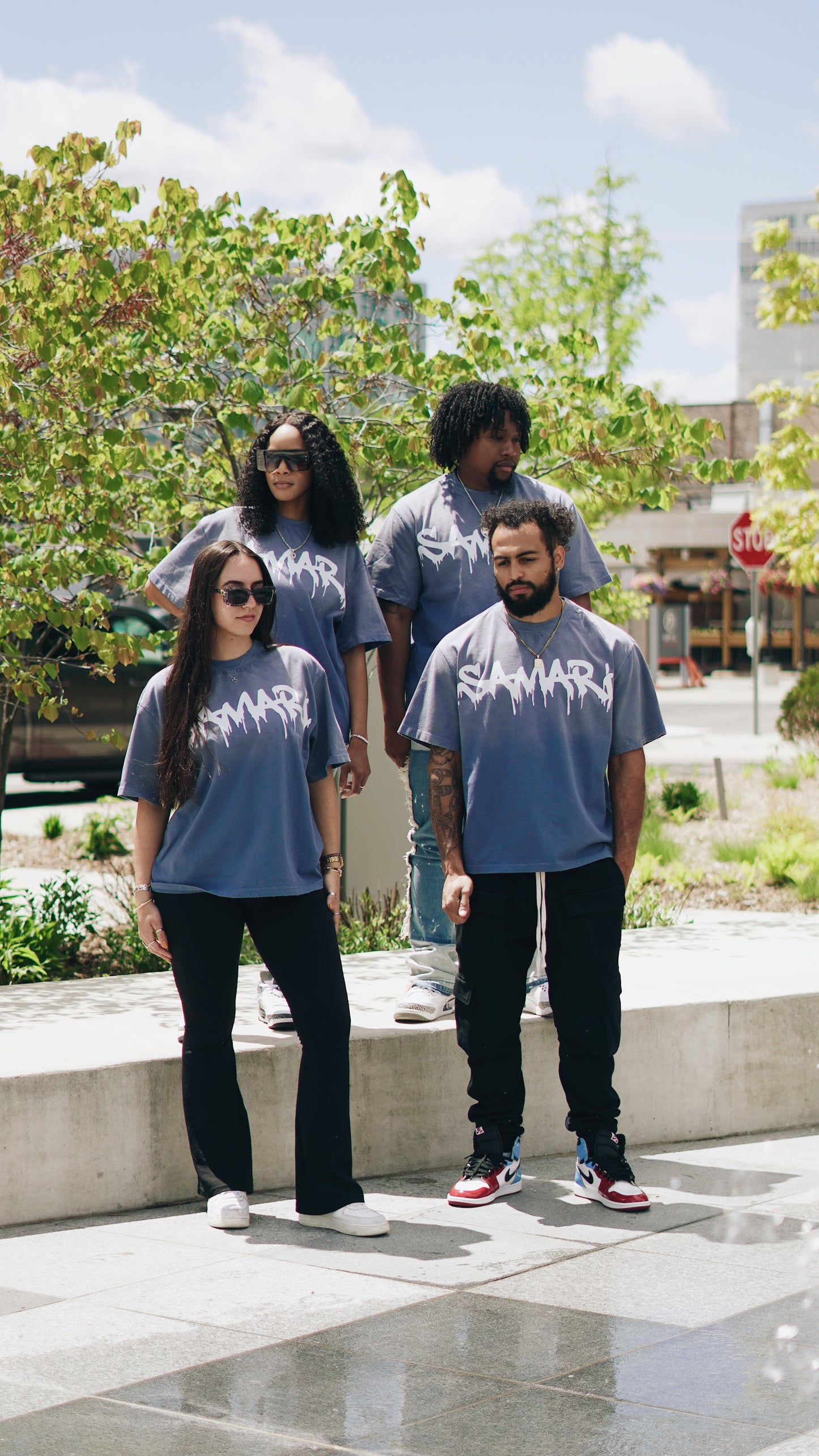 SAMARI BRAND Blue Sun-dried Tee