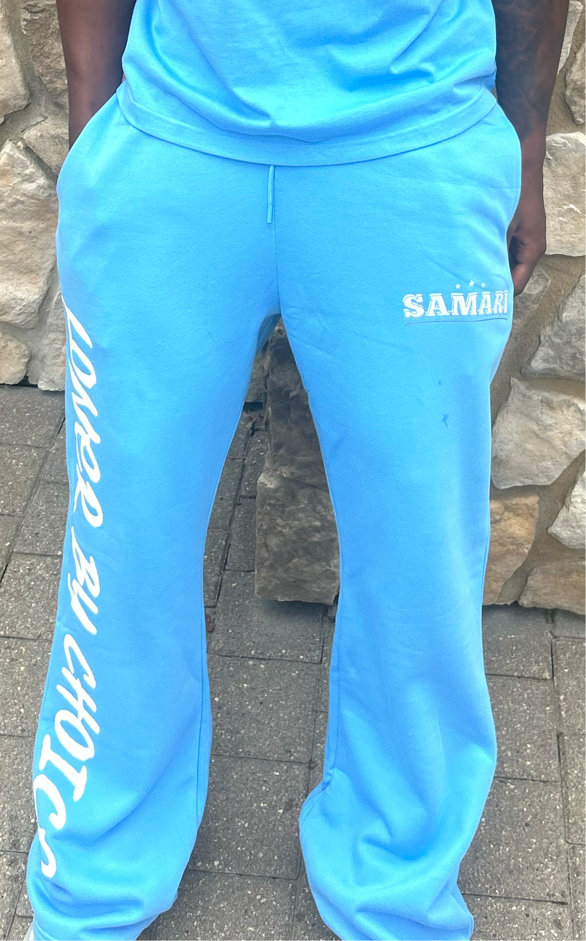 Samari Brand Blue Flared Sweatpants