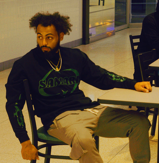 SAMARI BRAND BLACK/GREEN LONGSLEEVE SHIRT