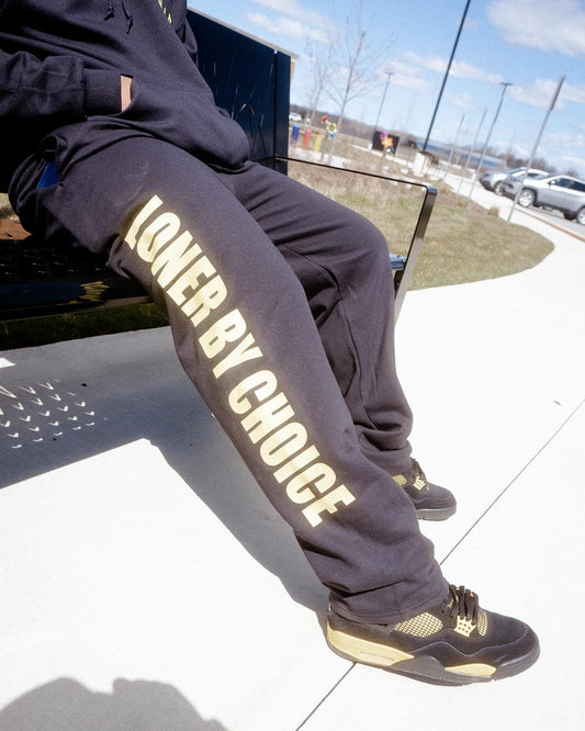 Samari Brand “LONER BY CHOICE” Black/Yellow Sweatpants