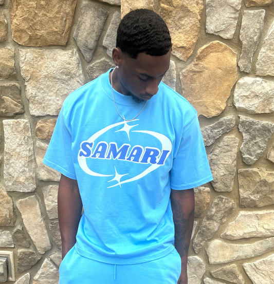 Samari Brand Oversized Heavyweight Tee🩵